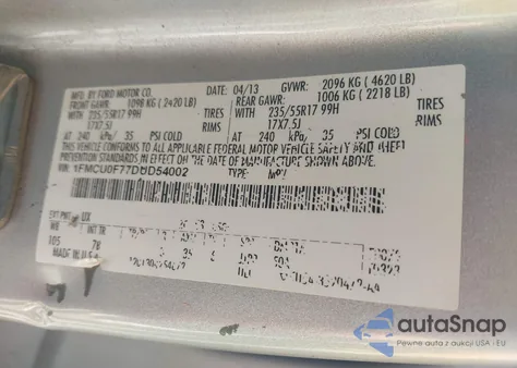 2013 Ford Escape S from USA, damaged, VIN 1FMCU0F77DUD54002